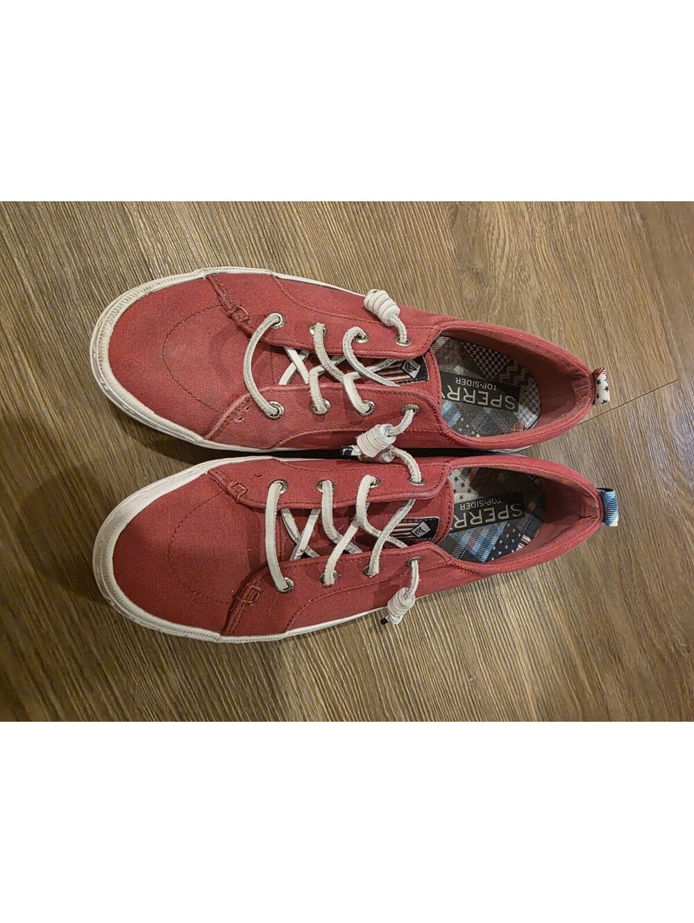 Sperry Top-Sider Women's Crest Vibe Americana Red Canvas Sneakers Size 7.5